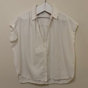 Madewell short sleeve oversized white button up shirt XL